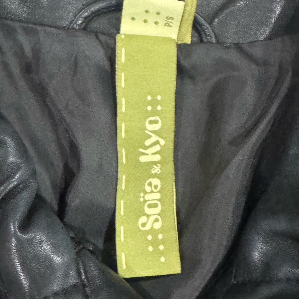 Soia & Kyo Black Leather Jacket | Petite Small - Picture 5 of 6